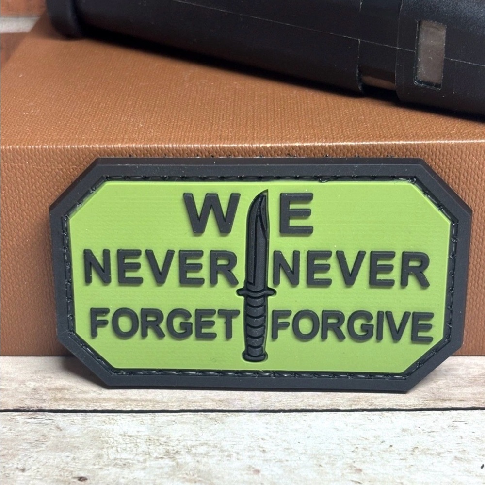 PVC Tactical Patch - Never Forget Never Forgive Patch -  Morale Knife Patch